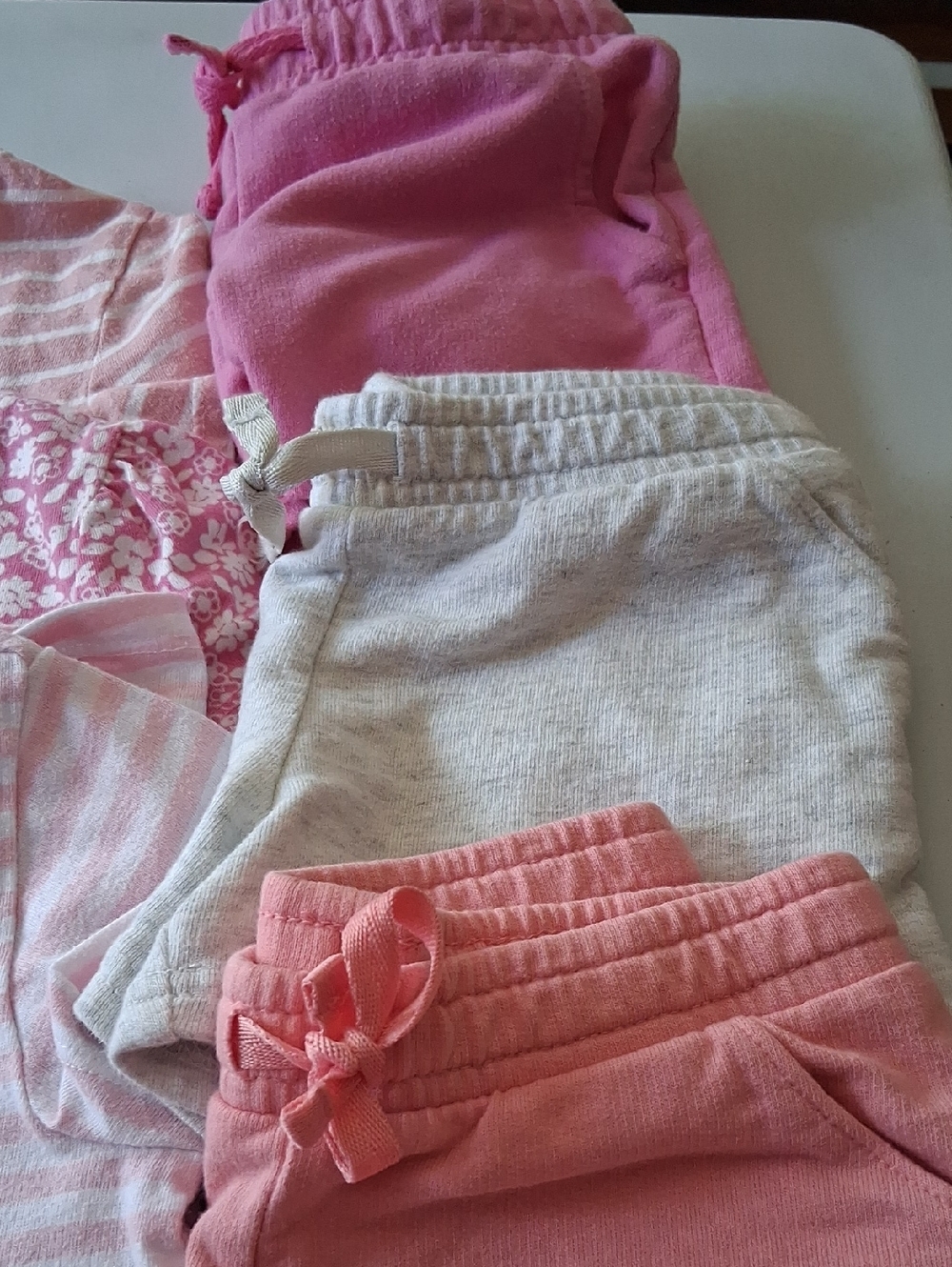 Big Bundle Of Mixed Pink & Cream Girls Shorts and Tops. - Picture 3 of 4